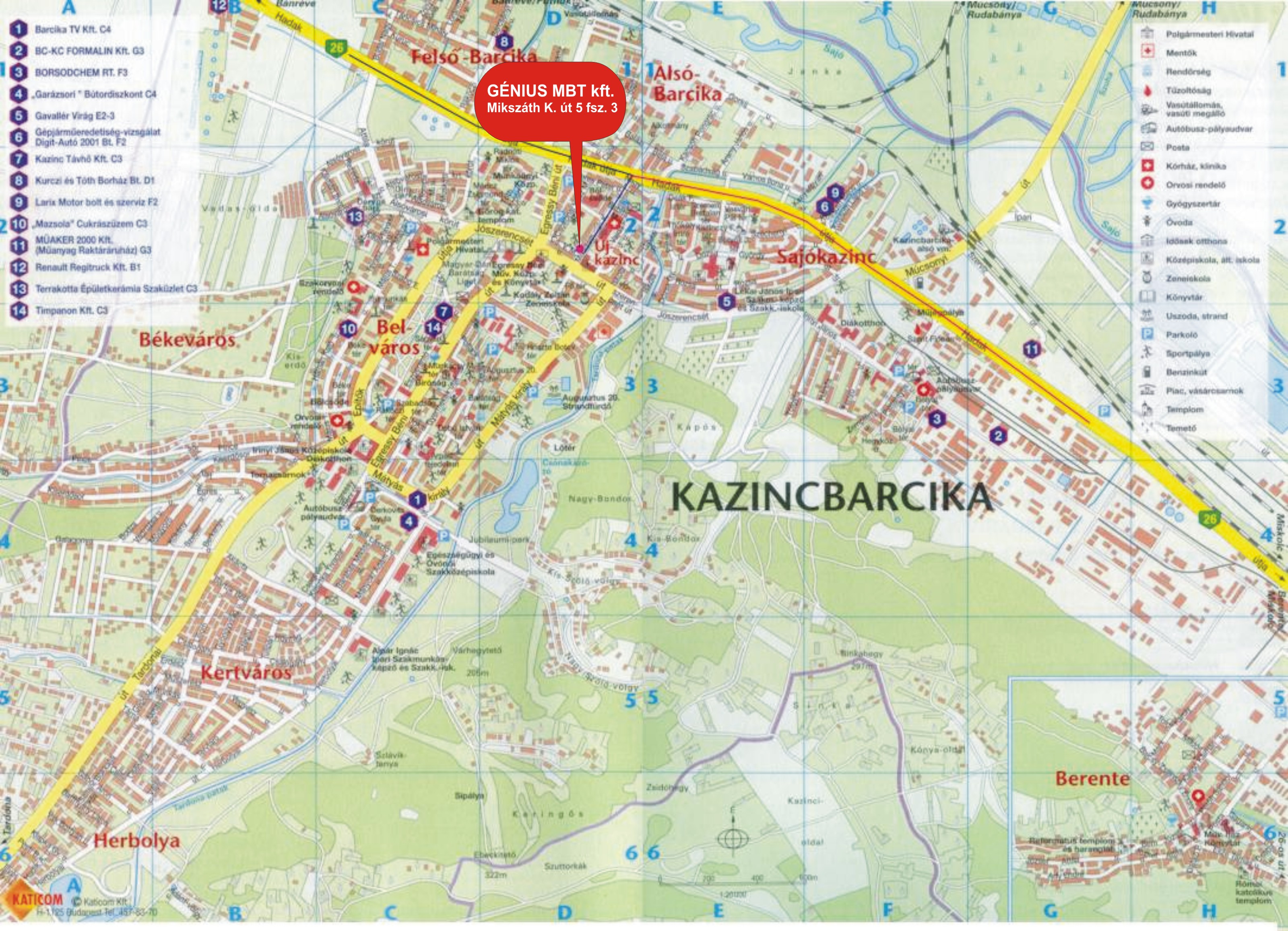 kazincbarcika térkép ELÉRHETŐSÉGEK kazincbarcika térkép